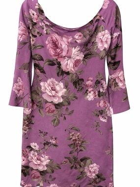 Charlotte Russe Lavender Floral Scoop Neck Dress